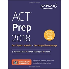 ACT PREP 2018 3 PRACTICE TESTS BY  KAPLAN ( orginal )
